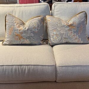 Two custom  bolster pillow covers